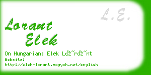lorant elek business card